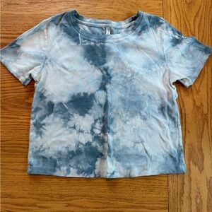 Fabletics Tie Dye Cropped Slim Cotton T-shirt size Large